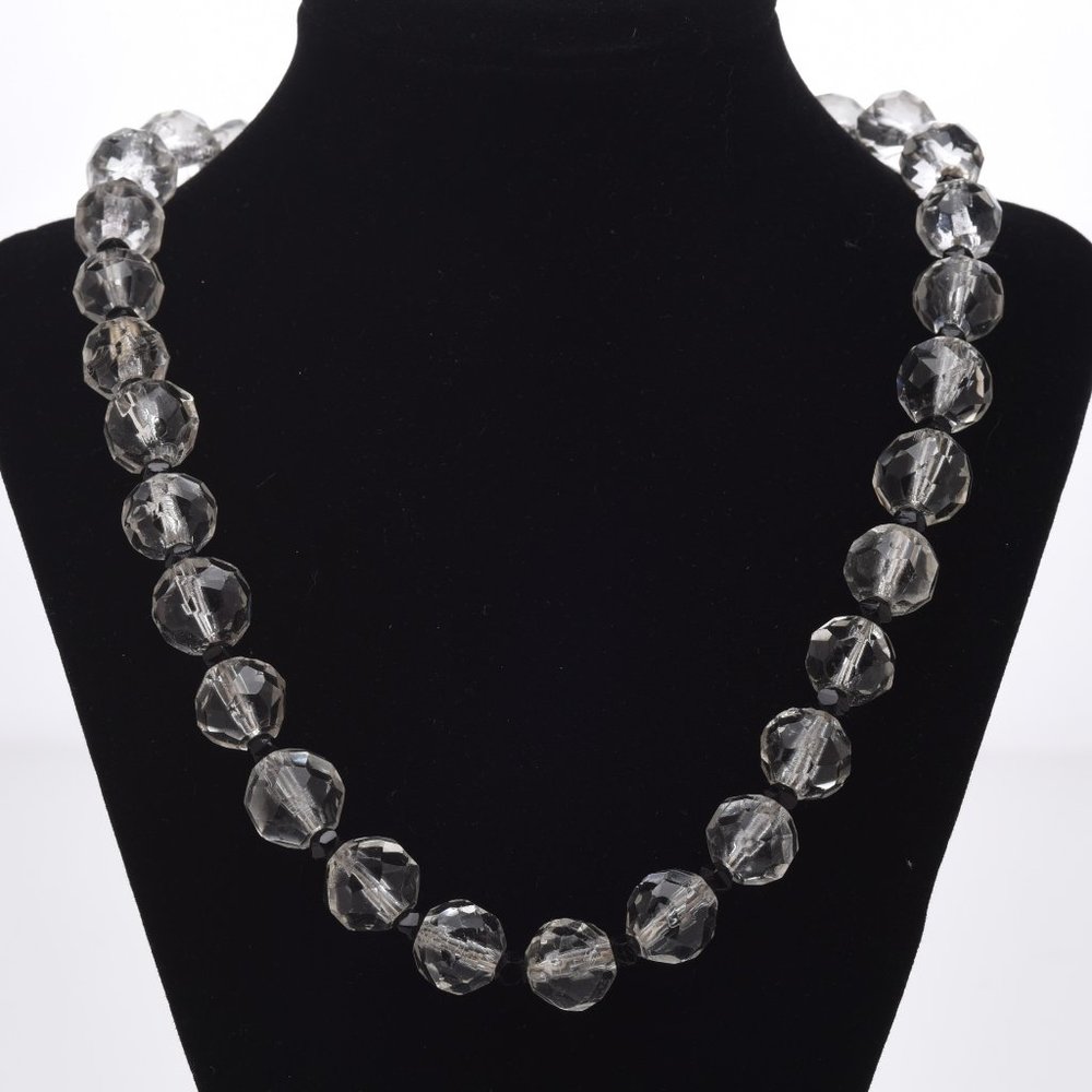Multi-Faceted Real Crystal Bead Necklace - Vintage